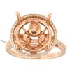 Image 1 : Genuine 14K Rose Gold 0.33CTW Diamond Semi Mount Ring - REF-78G4M