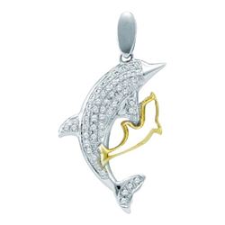 0.25CT Diamond Fish 10KT Pendant White Gold