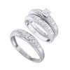 Image 1 : 0.25CT Diamond Trio Set 10KT Ring White Gold