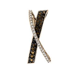 0.50CTW White and Champagne Diamond Anniversary 14KT Pendant Rose Gold