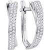 Image 1 : 0.15CT Diamond Hoops 10KT Earrings White Gold