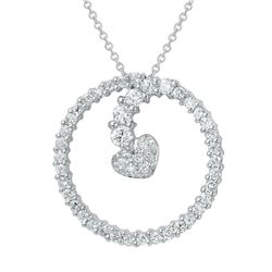 Genuine 0.7 TCW 14K White Gold Ladies Necklace - REF-64R6H