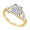 Image 1 : 0.20CT Diamond Micro-Pave 10KT Ring Yellow Gold