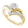 Image 1 : 0.50CT Diamond Flower 14KT Ring Yellow Gold