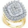 Image 1 : 2.50CT Diamond Cluster 10KT Ring Yellow Gold