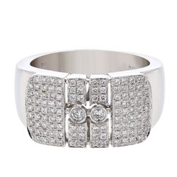 Genuine 18K White Gold 0.48CTW Diamond Fashion Ring - REF-133Y2Z