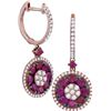Image 1 : 0.50CT Diamond and 1.30CT Ruby Anniversary 18KT Earrings White Gold