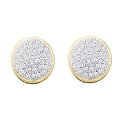 0.20CT Diamond Micro-Pave 10KT Earrings Yellow Gold