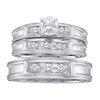 Image 1 : 0.25CT Diamond Trio Set 14KT Ring White Gold