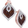 Image 1 : 0.35CT Diamond Micro-Pave 10KT Earrings Rose Gold