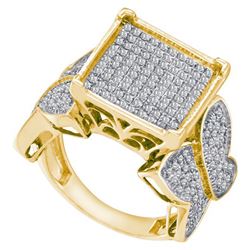 0.60CT Diamond Micro-Pave 10KT Ring Yellow Gold