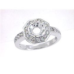 Genuine 18K White Gold 0.4CTW Diamond Semi Mount Ring - REF-91K6R