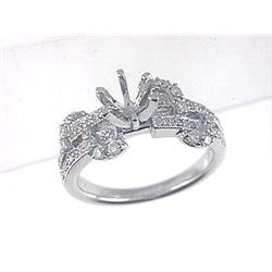 Genuine 14K White Gold 0.43CTW Diamond Semi Mount Ring - REF-83K2R