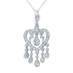 Genuine 0.44 TCW 14K White Gold Ladies Necklace - REF-52H4W