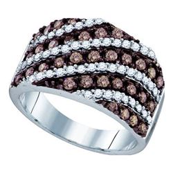 1.30CTW White and Champagne Diamond Bridal 10KT Ring White Gold