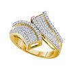 Image 1 : 0.50CT Diamond Micro-Pave 10KT Ring Yellow Gold