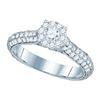Image 1 : 1.50CT Diamond Cluster 14KT Ring White Gold