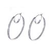 Image 1 : Genuine 18K White Gold 1.09CTW Diamond Hoop Earring - REF-167A6X