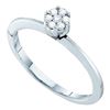 Image 1 : 0.10CT Diamond Flower 10KT Ring White Gold