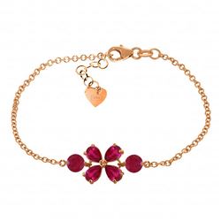 3.15 ctw Ruby Bracelet Jewelry 14KT Rose Gold