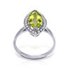 Image 1 : 2.15 ctw Peridot & Diamond Ring Jewelry 14KT White Gold
