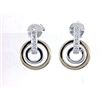 Image 1 : Genuine 18K Two Tone Gold 0.13CTW Diamond Earring - REF-47Y4Z