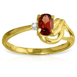 0.46 ctw Garnet & Diamond Ring Jewelry 14KT Yellow Gold