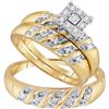 Image 1 : 0.10CT Diamond Trio Set 10KT Ring Yellow Gold