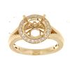 Image 1 : Genuine 14K Yellow Gold 0.25CTW Diamond Semi Mount Ring - REF-61R8H