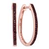 Image 1 : 0.02CTW White and Champagne Diamond Hoops 10KT Earrings Rose Gold