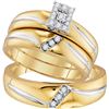 Image 1 : 0.20CT Diamond Trio Set 10KT Ring Yellow Gold