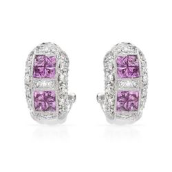 Genuine 0.57 TCW 18K White Gold Ladies Earring - REF-137K6R