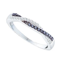 0.25CTW White and Black Diamond Anniversary 10KT Ring White Gold