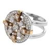 Image 1 : Genuine 18K Two Tone Gold 0.8CTW Diamond Cocktail Ring - REF-180G2M