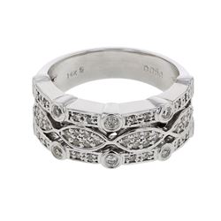 Genuine 18K White Gold 0.46CTW Diamond Fashion Ring - REF-116F6N