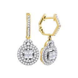 1.0CT Diamond Anniversary 14KT Earrings Yellow Gold