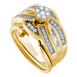 0.50CT Diamond Flower 14KT Ring Yellow Gold