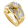 Image 1 : 0.50CT Diamond Flower 14KT Ring Yellow Gold