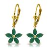 Image 1 : 2.8 ctw Emerald Earrings Jewelry 14KT Yellow Gold