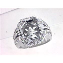 Genuine 14K White Gold 0.63CTW Diamond Semi Mount Ring - REF-106T2K