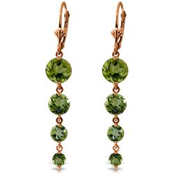 7.8 ctw Peridot Earrings Jewelry 14KT Rose Gold