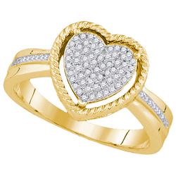 0.20CT Diamond Micro-Pave 10KT Ring Yellow Gold