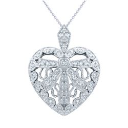 Genuine 0.36 TCW 14K White Gold Ladies Necklace - REF-54T6K