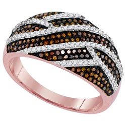 0.60CTW White and Champagne Diamond Micro-Pave 10KT Ring Rose Gold