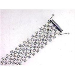 Genuine 14K White Gold 11.24CTW Diamond Bracelet - REF-805F8N