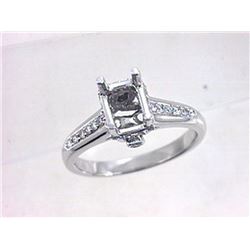 Genuine 18K White Gold 0.26CTW Diamond Semi Mount Ring - REF-77R4H