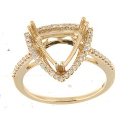 Genuine 14K Yellow Gold 0.27CTW Diamond Semi Mount Ring - REF-56F3N