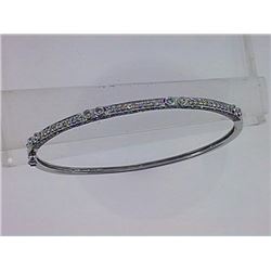 Genuine 14K White Gold 1.95CTW Diamond Bangle - REF-140Z2T
