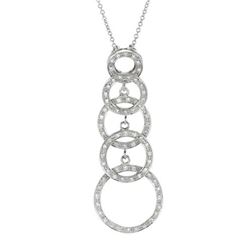 Genuine 0.44 TCW 14K White Gold Ladies Necklace - REF-56R2H