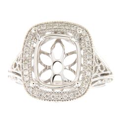 Genuine 14K White Gold 0.21CTW Diamond Semi Mount Ring - REF-58Y2Z